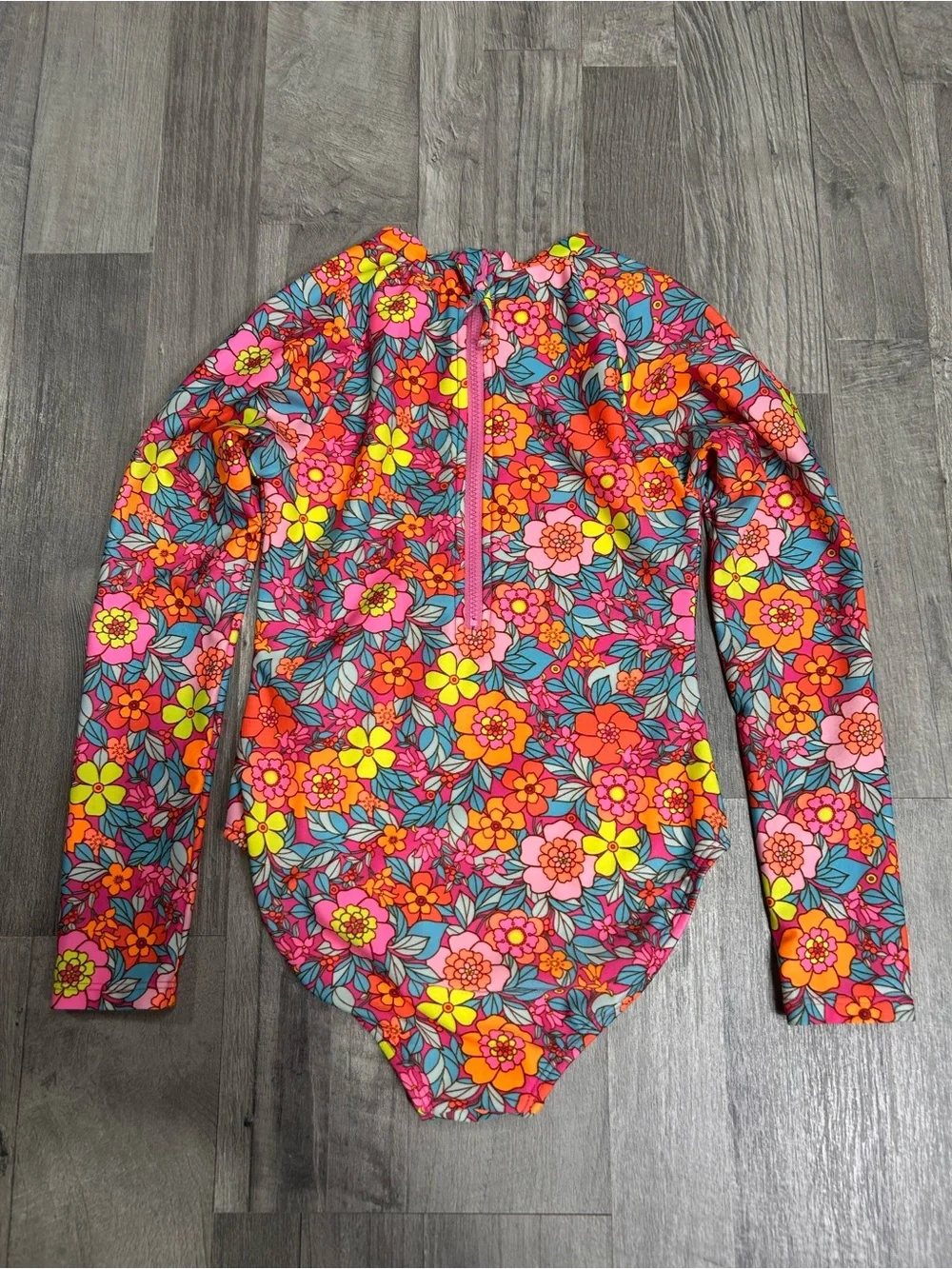Cat & Jack Girls Floral Long Sleeve Swimsuit